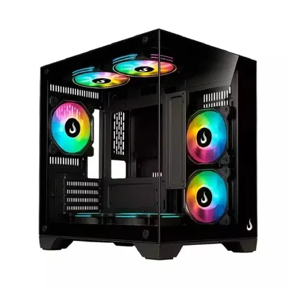 Gabinete Gamer Rise Mode Galaxy Glass M Mini Vidro Temperado USB 3.0 S/ Fan - Preto