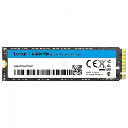 SSD Lexar NM610 Pro, 500GB, M.2 NVMe, leitura De 3000MBs, Gravação 1700MBs, Preto, LNM610P500G-RNNNG