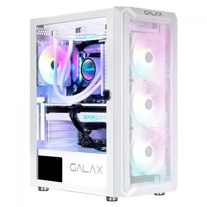 Gabinete Gamer Galax Revolution-07, Mid Tower Vidro Temperado ATX Com 4 Fans Branco CGG7AGWA4B0-GLXG