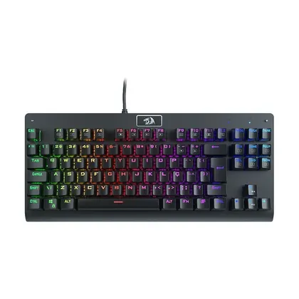 TECLADO MECANICO USB GAMER DARK AVENGER RAINBOW SWITCH OUTEMU BLUE REDRAGON K568R PRETO