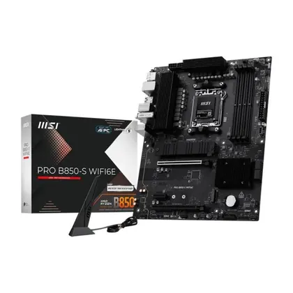 Placa Mãe MSI PRO B850-S WIFI6E AM5 4xDDR5 Chipset AMD B850 ATX