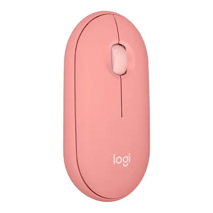 Mouse Logitech Pebble Mouse 2 M350s, Bluetooth e Pilha Inclusa, Clique Silencioso, Rosa - 910-007048
