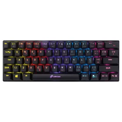 TECLADO MECANICO GAMER ZIGGY RAINBOW SWITCH OUTEMU RED OEX TC607 PRETO