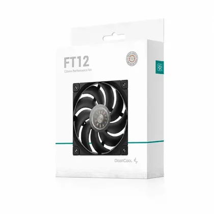 Fan Deep Cool FT12, Sem RGB, 4-Pin PWM, CFM 75, 120mm, Preto, R-FT12-BKWPN1-G