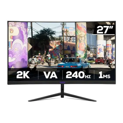 Monitor Gamer Mancer Valak VX6S, 27 Pol, VA, Curvo, 2K, 1ms, 240Hz, HDMI/DP, MCR-VLKVX6S-BL01
