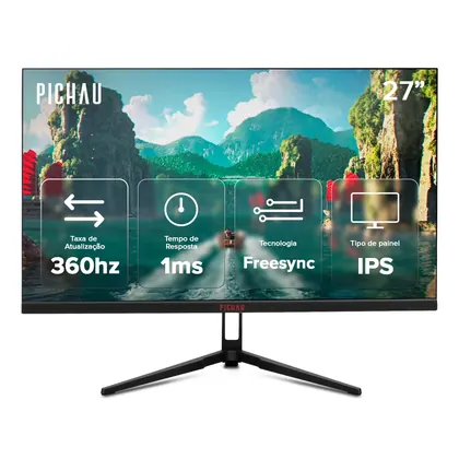 Monitor Gamer Pichau Nexus S362, 27 Pol, IPS, FHD, 1ms, 360Hz, FreeSync, HDMI/DP, PG-NXS362-BL01