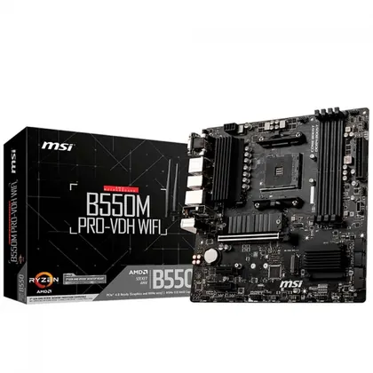 Placa Mãe MSI B550M PRO-VDH WIFI, Chipset B550, AMD AM4, mATX, DDR4, B550M PRO-VDH WIFI