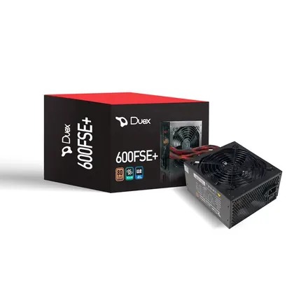 Fonte Duex DX 600FSE+, 600W, 80 Plus Bronze, PFC Ativo, Com Cabo