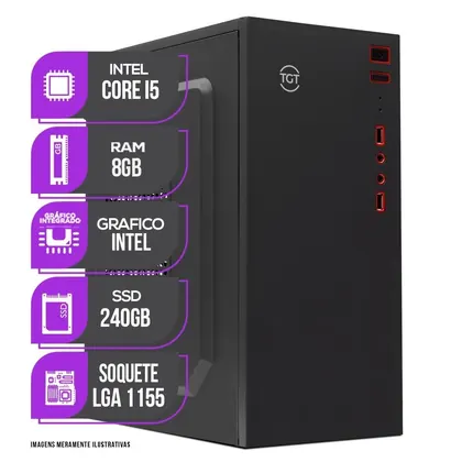 PC CPU Mancer, Intel Core I5, 8GB de Memória Ram, SSD 240GB + Adaptador WI-FI