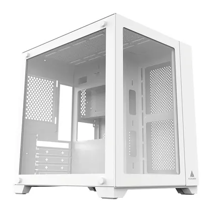 Gabinete Gamer Acegeek Aquarium M345, Mid-Tower, Lateral de Vidro, Branco, AG-AQUARIUM-M345-WH