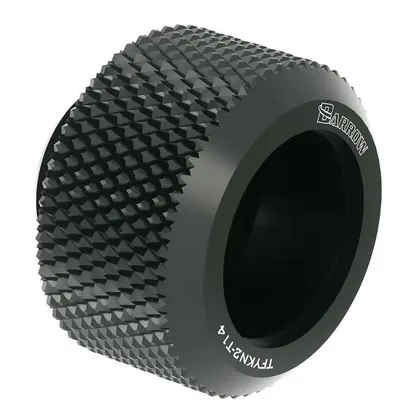 Encaixe Rigido de Compressao Barrow, 14mm, Com Anel de Borracha, Preto, TFYKN2-T14-BK