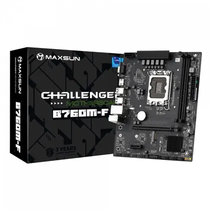 Placa Mãe MAXSUN Challenger B760M-F, Chipset B760, Intel LGA 1700, mATX, DDR4