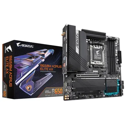 Placa Mãe Gigabyte B650M Aorus Elite AX, Chipset B650, AMD AM5, MATX, DDR5