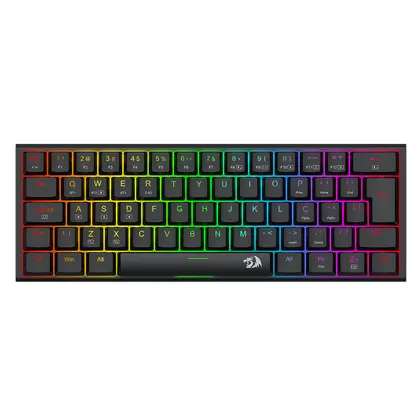 TECLADO MECANICO GAMER ANIVIA PRO RGB WIRELESS SWITCH BROWN REDRAGON K614RGB-PRO PRETO