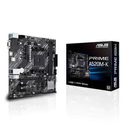 Placa Mãe ASUS Prime A520M-K, Chipset A520, AMD AM4, mATX, DDR4, 90MB1500-M0EAY0