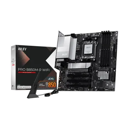 Placa Mãe MSI PRO B850M-P WIFI AM5 4xDDR5 Chipset AMD B850 mATX