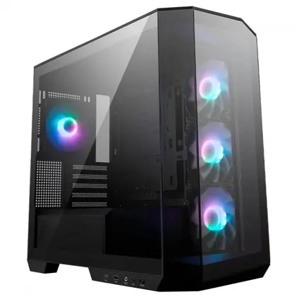 Gabinete Gamer MSI MAG Pano M100R PZ, Mid Tower, Vidro Temperado, M-ATX, Sem Fonte, Com 4 Fans ARGB, Preto