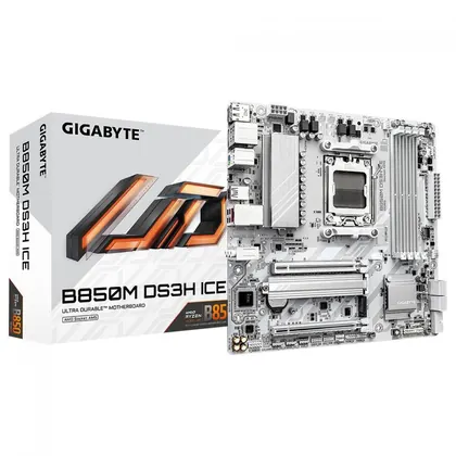 Placa Mãe Gigabyte B850M DS3H ICE, Chipset B850, AMD AM5, M-ATX, DDR5