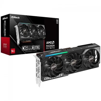 Placa de Vídeo ASRock AMD Radeon RX 9070 Challenger, 16GB, GDDR6, FSR, Ray Tracing, 90-GA5NZZ-00UANF