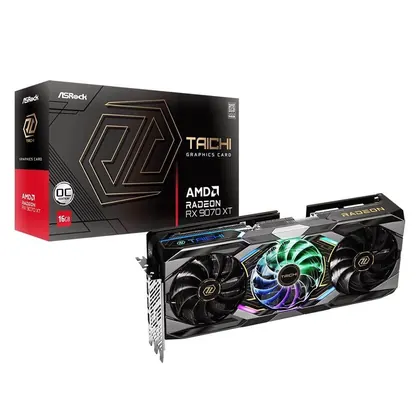 Placa de Vídeo AsRock AMD Radeon RX 9070 XT Taichi OC 16GB GDDR6 256 Bits - 90-GA5HZZ-00UANF