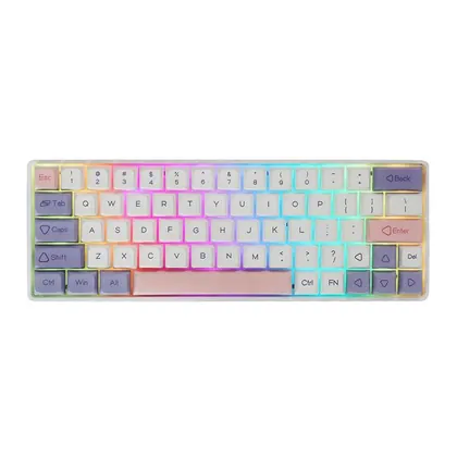 Teclado Mecanico Epomaker EP64, ARGB, Switch Wisteria Linear, Lilac, EP64-LL-WSLN