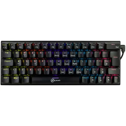 TECLADO MECANICO GAMER LOKI 60% RAINBOW SWITCH BROWN KALKAN PRETO KLK00015