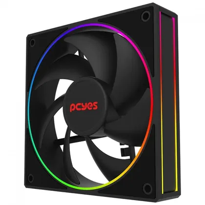 Cooler Para Gabinete PCYes Vision Black Vulcan, ARGB, 120mm, Preto, FVBV120