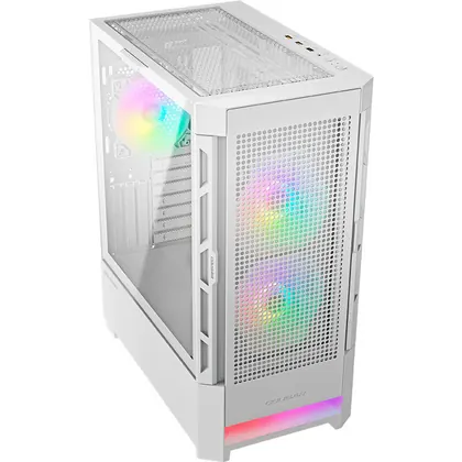 Gabinete Gamer Cougar Air Face RGB, Mid Tower, Lateral de Vidro Temperado, 3 fans, Branco - 385ZD10.0005