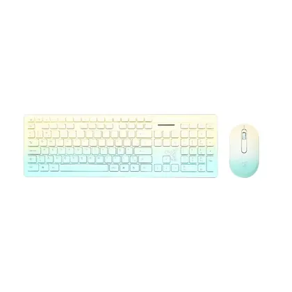 TECLADO E MOUSE SEM FIO DELUXE PRO MAXPRINT VERDE E AMARELO - 60000147