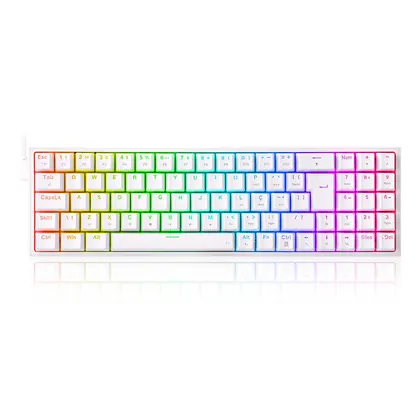 TECLADO MECANICO GAMER POLLUX RGB SWITCH RED REDRAGON K628-RGB-W BRANCO