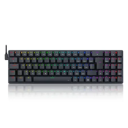 TECLADO MECANICO GAMER ASHE RGB SWITCH BLUE REDRAGON K626-KB-B PRETO