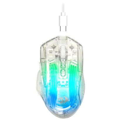 MOUSE GAMER REDRAGON CHAZZIS CRISTAL RGB M695CT TRANSPARENTE