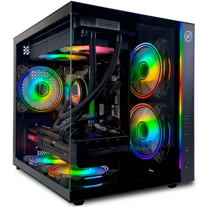 GABINETE GAMER MICRO ATX SEM FAN SEM FONTE KALKAN MIDGARD RGB PRETO KLK00055