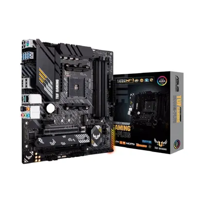 Placa Mãe Asus TUF GAMING B550M-PLUS AM4 mATX DDR4 HDMI DisplayPort M.2 USB 3.2 RGB 90MB14A0-C1BAY0