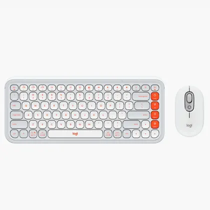 TECLADO E MOUSE SEM FIO POP ICON BRANCO 920-013057