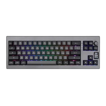 Teclado Mecanico Epomaker Shadow X, ARGB, Switch Budgerigar, Black Silver, SHADOWX-BS-BD