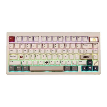 Teclado Mecanico Epomaker TH80 Pro V2, ARGB, VIA, Switch Budgerigar, White, TH80PROV2-WH-BD