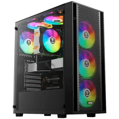 GABINETE GAMER MID TOWER 4 FAN ARGB GAMDIAS AURA GC2 ELITE ARGB PRETO