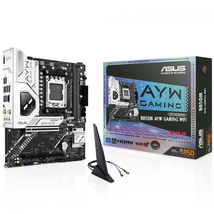 Placa Mãe Asus B850M AYW Gaming WiFi, Chipset B850, AMD AM5, mATX, DDR5, 90MB1LW0-M0EAY0