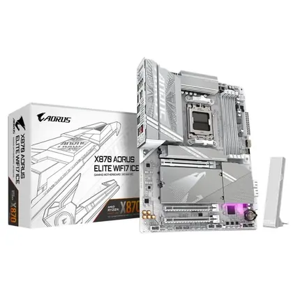 Placa Mãe Gigabyte X870 AORUS ELITE ICE WIFI 7 AM5 4xDDR5 Chipset X870 ATX
