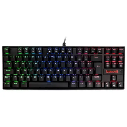 TECLADO MECANICO USB GAMER KUMARA RGB SWITCH OUTEMU BLUE REDRAGON K552RGB-1 PRETO