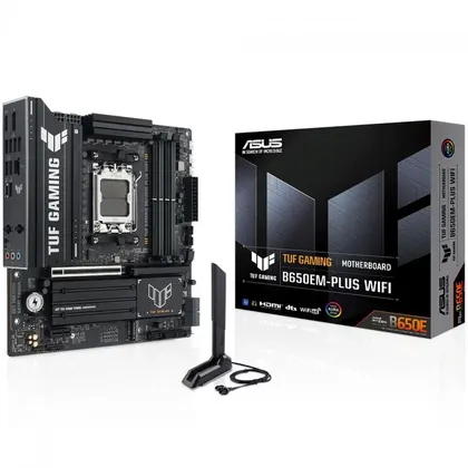Placa Mãe Asus TUF-Gaming B650EM-Plus WIFI, Chipset B650, AMD AM5, MATX, DDR5, 90MB1LU0-M0EAY0