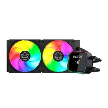 Water Cooler PCYES Duley, ARGB, 240mm, Com Display, Preto, WCDLY240BV