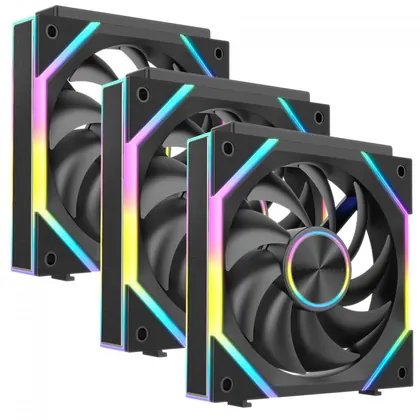 Kit Fan Com 3 Unidades SuperFrame Pulse, ARGB, 120mm, PWM, Preto, SF-FN-PSK12AB