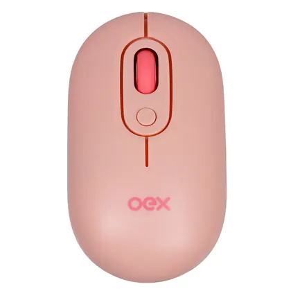 MOUSE SEM FIO BLUETOOTH/WIRELESS MS604 OEX RETRO ROSA
