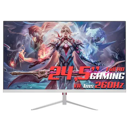 Monitor Gamer SuperFrame Precision, 24,5 Pol, Full HD, VA, 1ms, 260Hz, Branco, SFPFW-24260-FHD