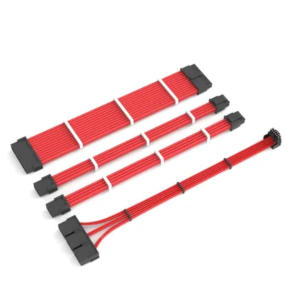 KIT DE CABOS EXTENSOR PARA FONTE 4 IN 1 REDRAGON COLORFUL VERMELHO RD-GCP07