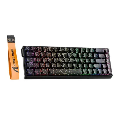Teclado Magnetico Attack Shark X68MAX HE, RGB, Switch Magnetico Linear, Black Contours, X68-MAX-BK-CONTOURS