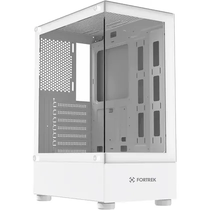 GABINETE GAMER MID TOWER SEM FAN SEM FONTE FORTREK CRYSTAL BRANCO 86947
