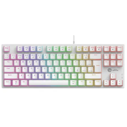 Teclado Mecânico Gamer Ninja Leap Pudim, Switch Blue, Rainbow, ABNT2, Gamer Ninja Leap - White Pudim